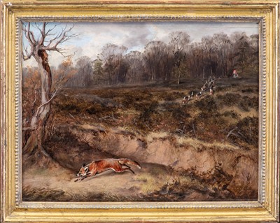 Lot 1040 - J Wheeler (19th/20th century) "The Fox Sighted"...
