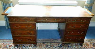 Lot 1178 - A Victorian Figured Walnut and Brass Mounted Double Pedestal Desk, 3rd quarter 19th century,...