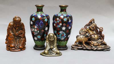 Lot 84 - Oriental items including, a patinated metal...