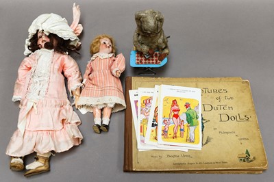 Lot 88 - Two German bisque head dolls, a group of...