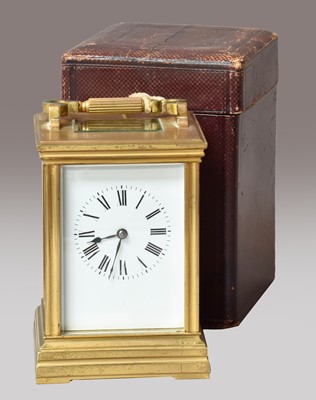 Lot 141 - A brass striking carriage clock, circa 1910,...