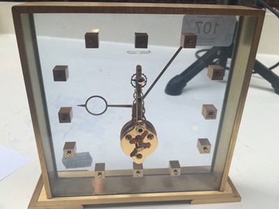 Lot 107 - A Jaeger LeCoultre brass mantel timepiece