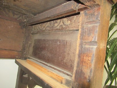 Lot 210 - An Oak Potboard Dresser Base, the moulded top...