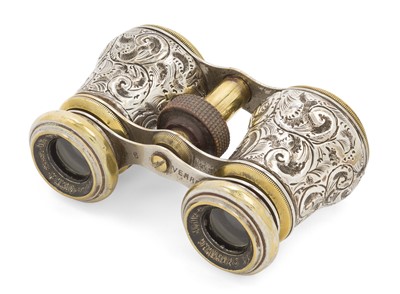 Lot 2263 - A Pair of Victorian Silver and Brass-Mounted 'Le Sporting Club Paris' Binoculars