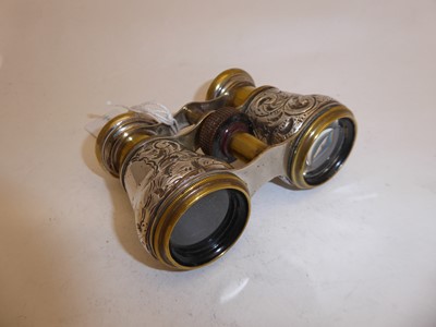 Lot 2263 - A Pair of Victorian Silver and Brass-Mounted 'Le Sporting Club Paris' Binoculars