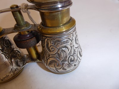 Lot 2263 - A Pair of Victorian Silver and Brass-Mounted 'Le Sporting Club Paris' Binoculars