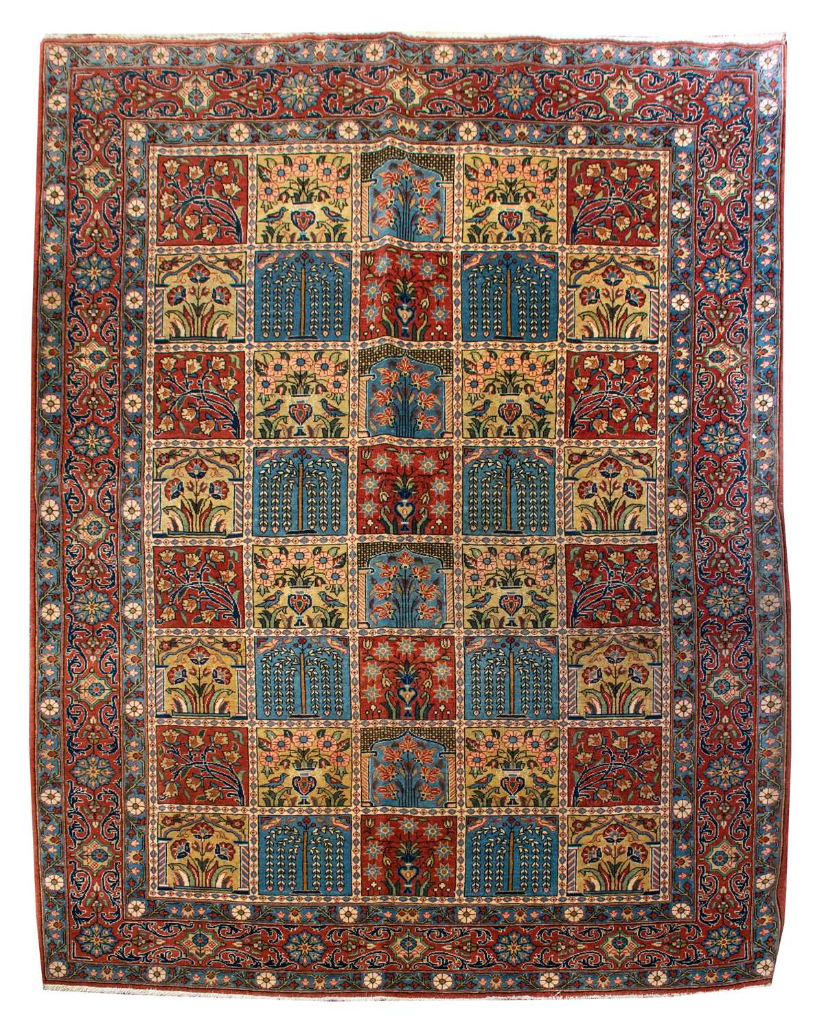 Lot 181 - A Ghom Rug, with multiple foliate panels...