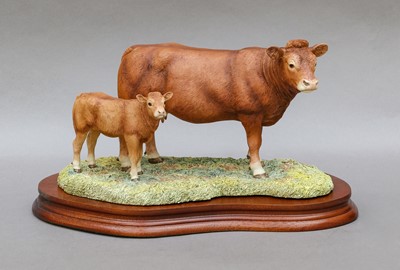 Lot 1100 - Border Fine Arts 'Limousin Cow & Calf' (Style One)