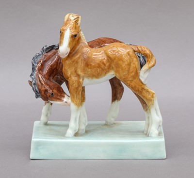 Lot 1203 - Royal Worcester "Foals" (with base)