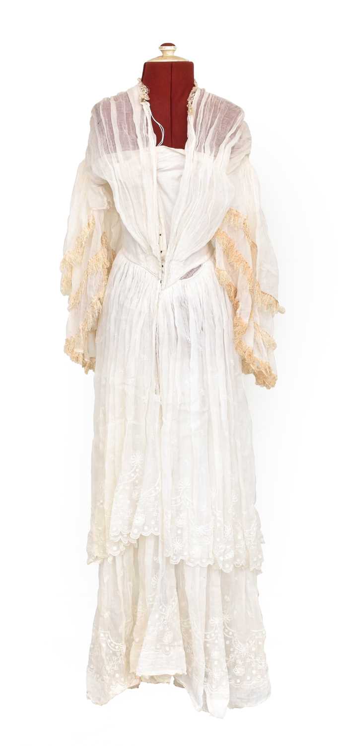 Lot 2001 - Late 19th Century White Cotton Lawn Dress,...