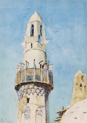 Lot 1036 - Henry Simpson 
'Mosque' minaret with a muezzin...