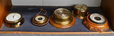 Lot 250 - Two brass ships type bulkhead timepieces,...