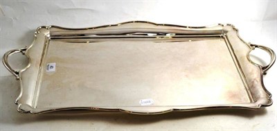 Lot 40 - A silver plated tray of rectangular form
