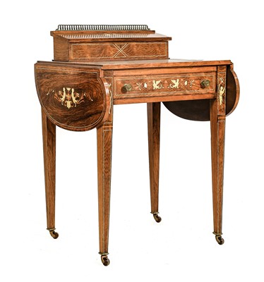 Lot 438 - A Victorian Rosewood and Ivory-Inlaid Writing...