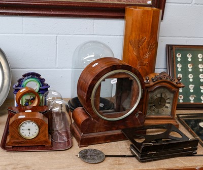 Lot 351 - A German striking mantel clock, glass dome on...