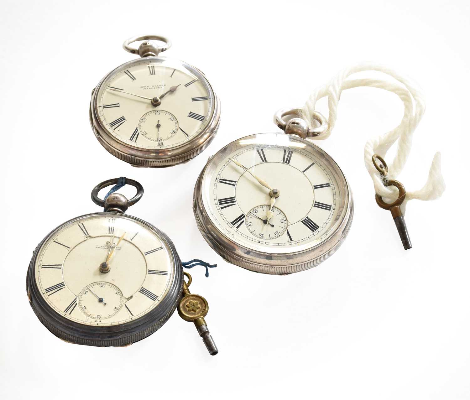 Lot 46 - Three silver open face pocket watches