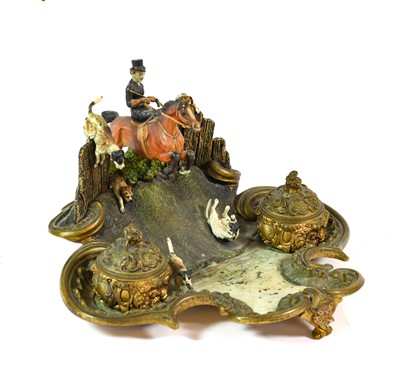 Lot 297 - An Austrian Cold-Painted Bronze Inkstand, late...