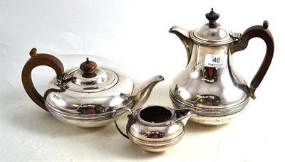 Lot 46 - Matched silver three piece tea service, London Assay 1936