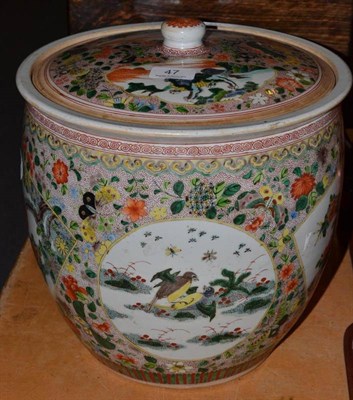 Lot 47 - A Chinese famille verte food jar and cover