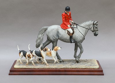 Lot 1059 - Border Fine Arts 'Hounds Away' (Huntsman, Horse and Hounds)