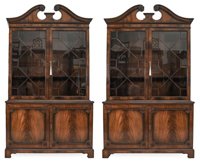 Lot 991 - A Pair of Reproduction Mahogany Bookcases, in...