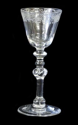 Lot 2 - A Newcastle Wine Glass, circa 1740, the...