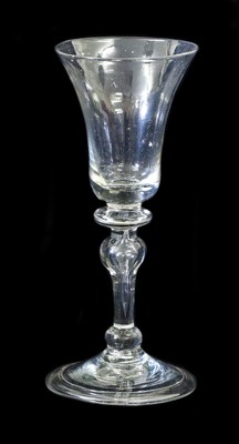 Lot 10 - A Balustroid Wine Glass, circa 1740, the bell...