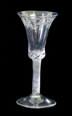 Lot 16 - A Wine Glass, circa 1750, the bell shaped bowl...