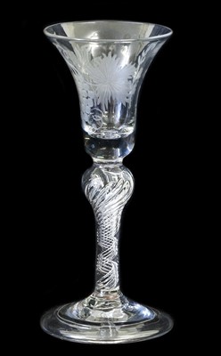 Lot 13 - A Wine Glass, circa 1750, the bell shaped bowl...