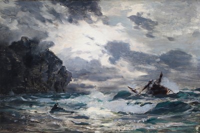 Lot 356 - *Newinson (19th century) Shipwreck off a coast,...