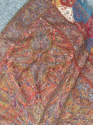 Lot 2172 - A Late 19th Century Woven Paisley Shawl with...