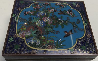 Lot 161 - A 1920-30s Japanese cloisonne box, together...