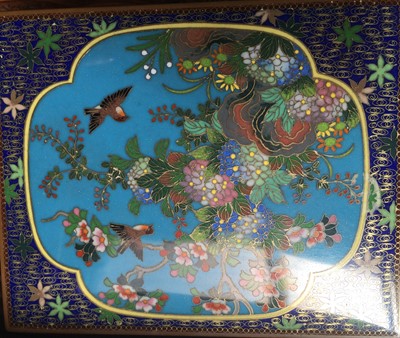 Lot 161 - A 1920-30s Japanese cloisonne box, together...