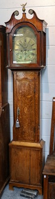 Lot 1252 - An oak eight-day longcase clock