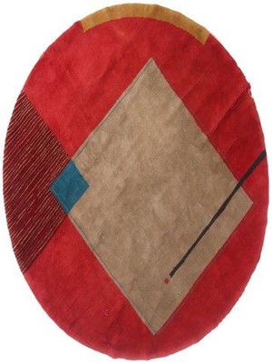 Lot 1275 - An Art Deco Style Machine Made Circular Rug,...