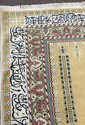 Lot 367 - Fine Turkish Silk Prayer Rug, 20th century The...