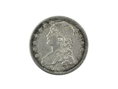 Lot 198 - USA, 'Liberty Cap' Quarter Dollar 1834, obv....