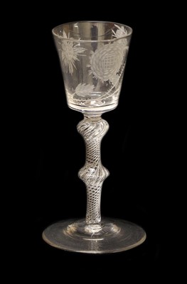 Lot 17 - A Wine Glass of Jacobite Interest, circa 1750,...