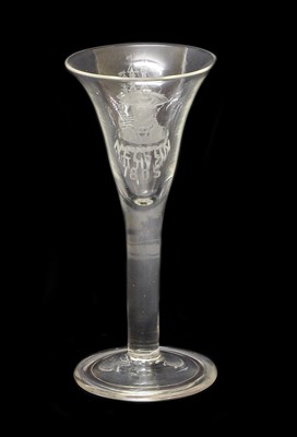 Lot 15 - A "Nelson" Wine Glass, circa 1750, the...