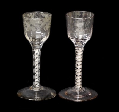 Lot 23 - A Wine Glass, circa 1755, the semi-fluted ogee...