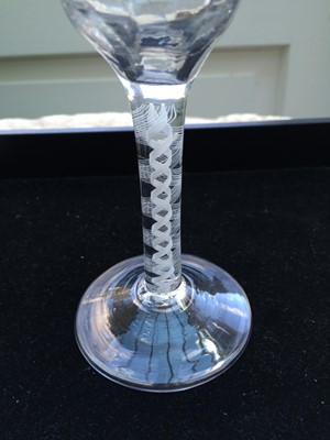 Lot 23 - A Wine Glass, circa 1755, the semi-fluted ogee...