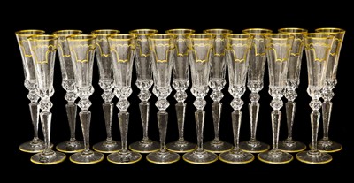 Lot 29 - A Set of Seventeen Champagne Flutes, en suite...