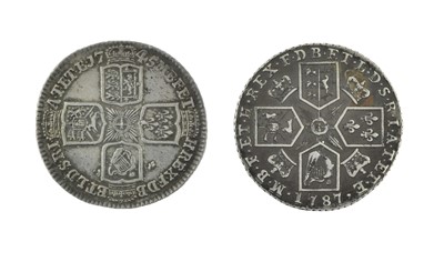 Lot 86 - 2 x Shillings, comprising: George II 1745, obv....