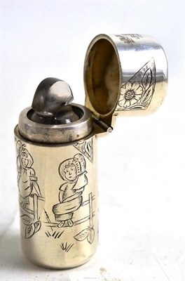 Lot 81 - Kate Greenaway engraved silver scent bottle