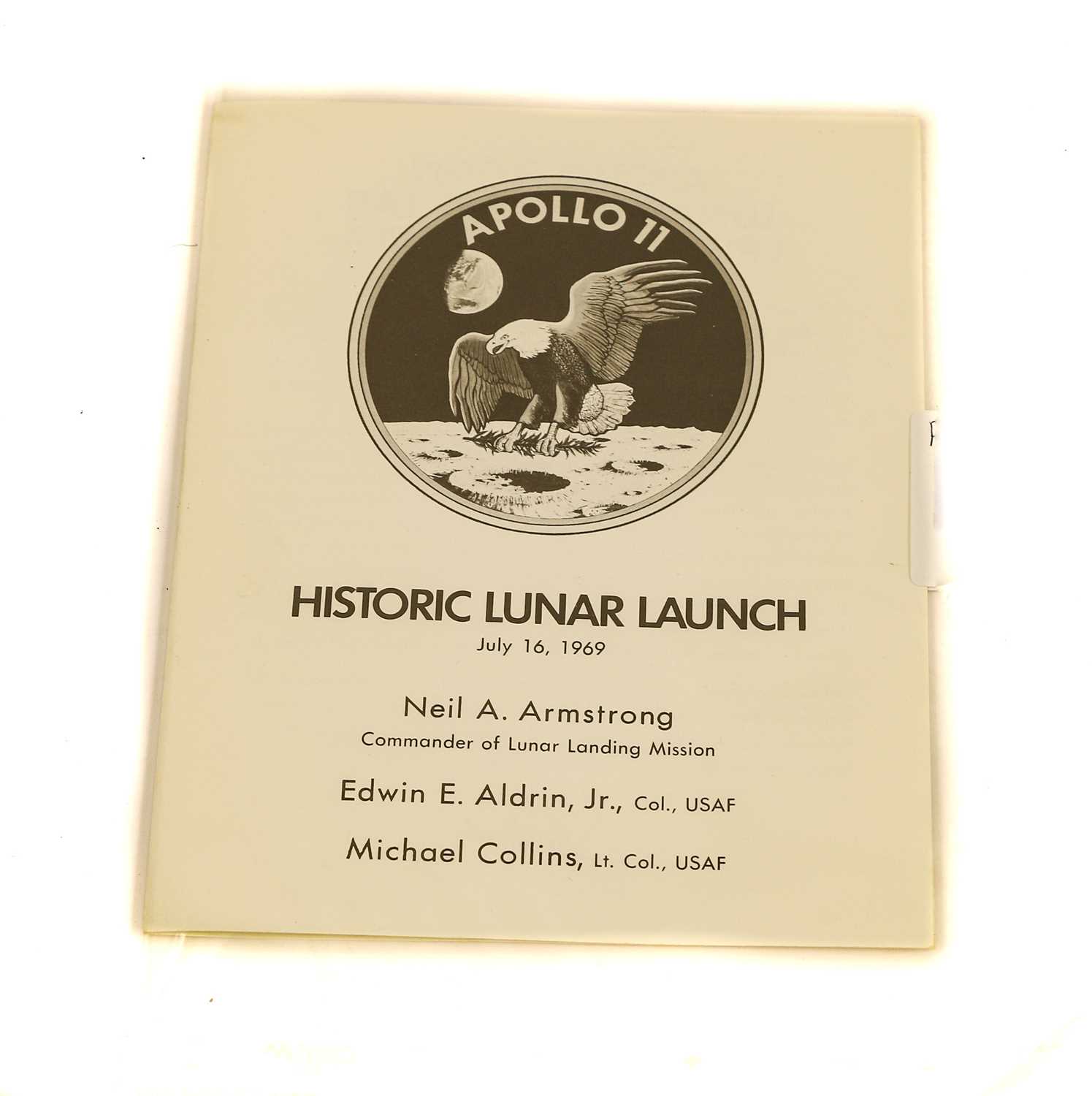 Lot 58 - Apollo 11 Historic Lunar Launch Commemorative Menu