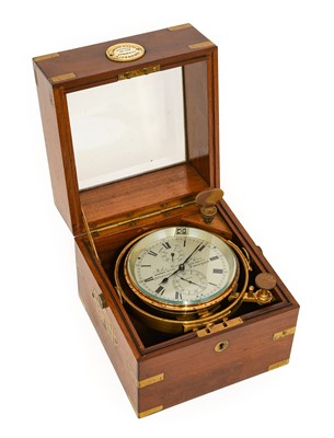 Lot 663 - A Mahogany Two Day Marine Chronometer, signed...