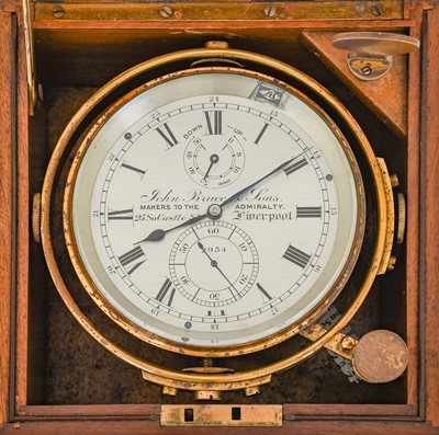 Lot 663 - A Mahogany Two Day Marine Chronometer, signed...