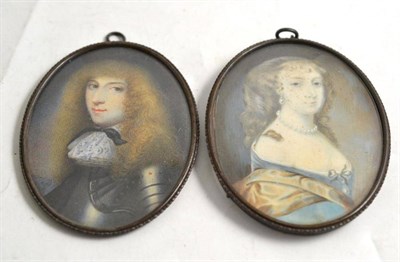 Lot 85 - After S Cooper, a pair of miniature portraits of a lady and a gentleman, 19th/20th century
