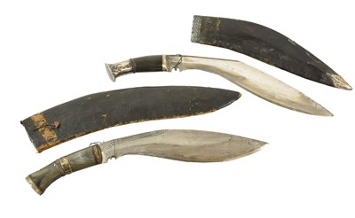 Lot 2301 - A Nepalese Kukri, each side of the 30cm curved...