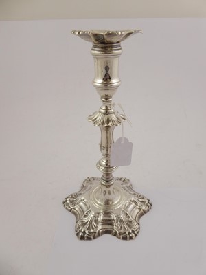 Lot 2012 - A Pair of George II Silver Candlesticks